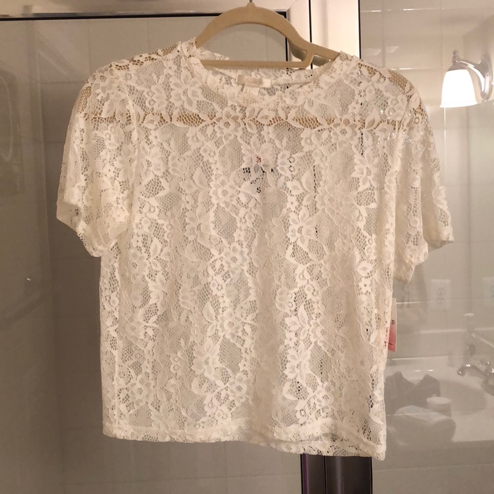 Sheer lace top forever21 size small